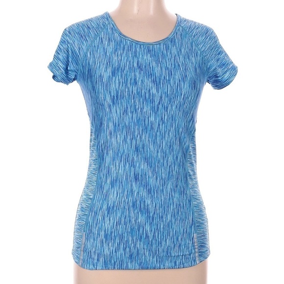 #24 Velocity Blue Activewear Yoga Gym Running Workout Crewneck Shirt Top Large - Picture 2 of 4